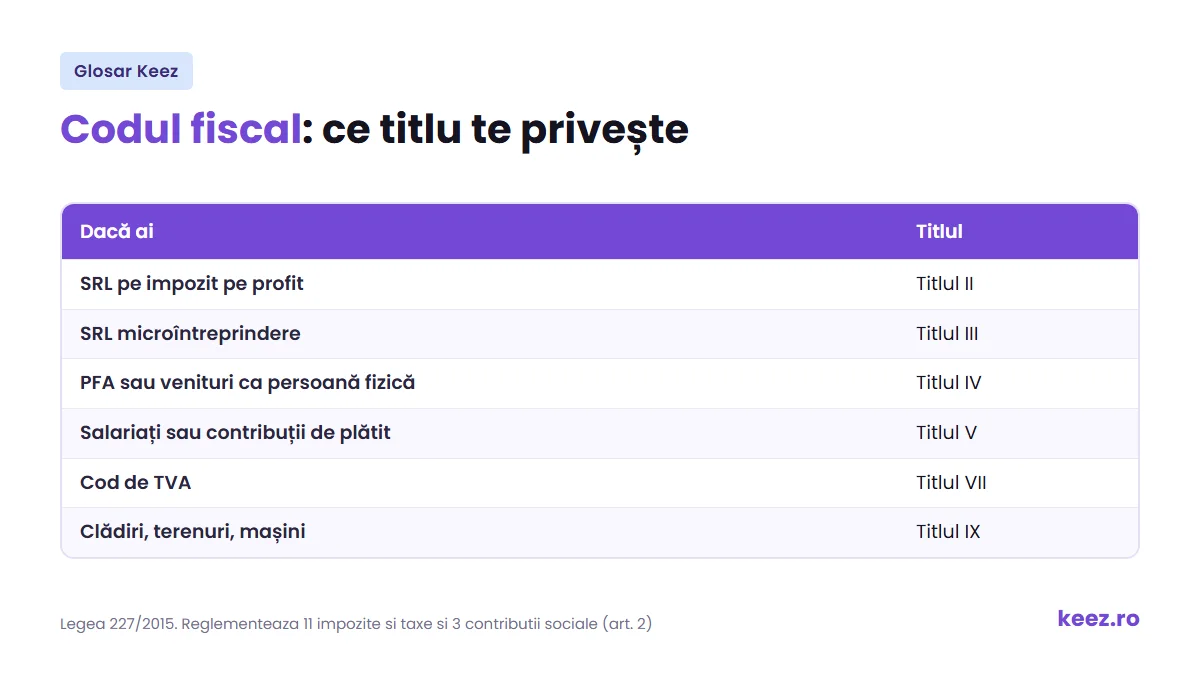 Codul fiscal: ce titlu te priveste, dupa forma in care ai firma sau veniturile