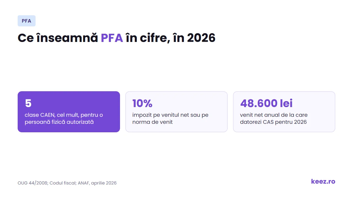 PFA: ce înseamnă și ce plătești în 2026